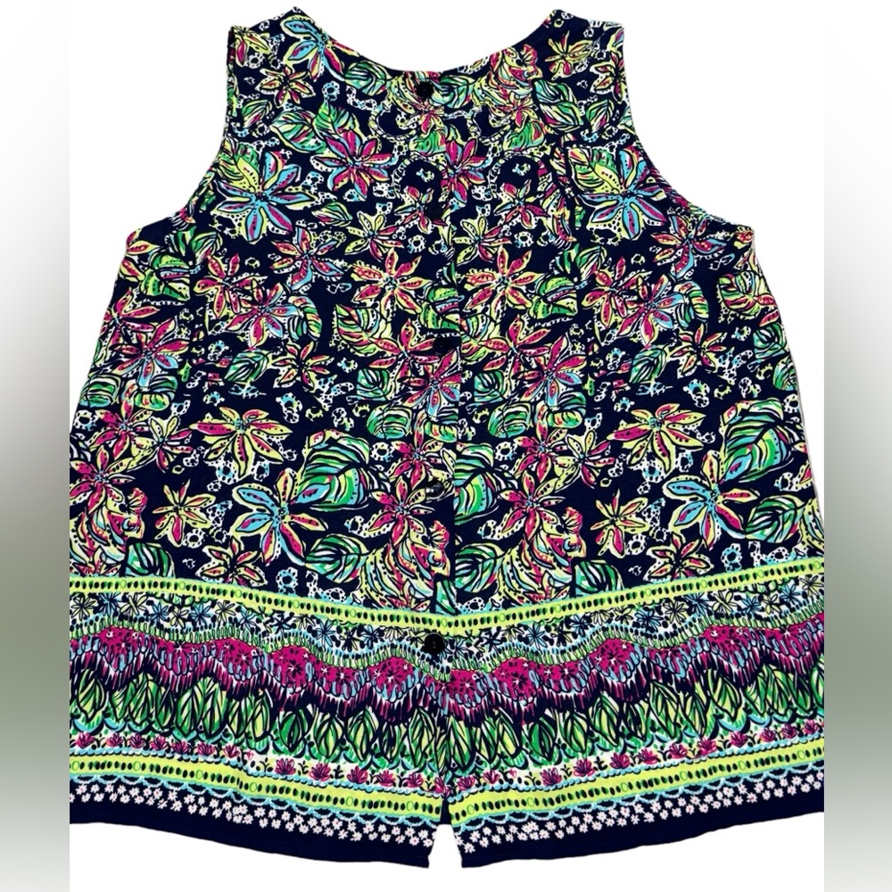 Like New Cynthia Rowley Sleeveless Floral Top XL - Picture 13 of 14